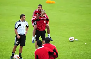 Bristol City Football Club: Derek McInnes with Jon Stead and Bobby Reid during Pre-Season Training, 2012