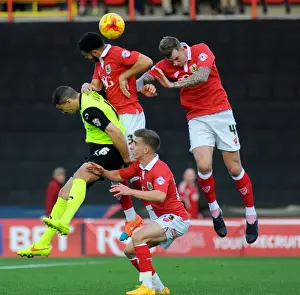 Oldham Prints: Bristol City Football Club: Derrick Williams and Aden Flint Battle for Possession during Bristol City vs Oldham