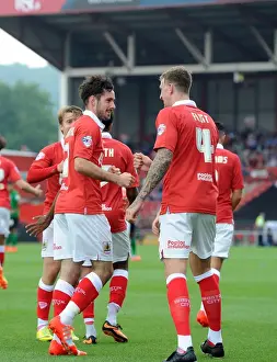 Bristol City Football Club: Double Trouble - Cunningham and Flint Celebrate Goals Against Scunthorpe United
