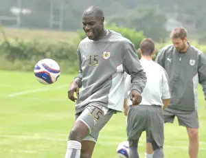 Bristol City Football Club: Enoch Showunmi in Deep Focus during 07-08 Training