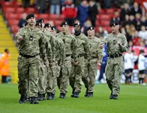 Images Dated 9th November 2013: Bristol City Football Club: FA Cup Match Opens with Salute from 2nd Royal Tank Regiment