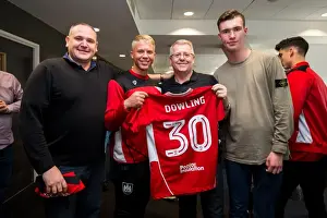 Bristol City Football Club: George Dowling Presents Sponsors with Signed Shirt after Championship Match vs. Birmingham City