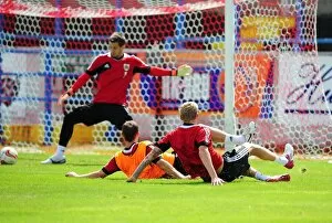 Images Dated 31st July 2012: Bristol City Football Club: Intense Training Clash Between Jon Stead and Louis Carey
