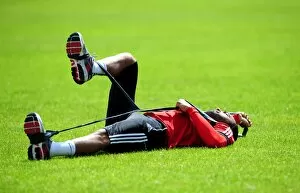 Images Dated 31st July 2012: Bristol City Football Club: Liam Fontaine Stretching During Pre-Season Training, Scotland Tour