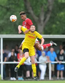 Brislington Prints: Bristol City Football Club: Lloyd Kelly Battles for a Header in Pre-Season Community Match vs Brislington FC