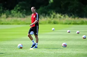 Bristol City Football Club: Louis Carey Leading the Team in Pre-Season Training