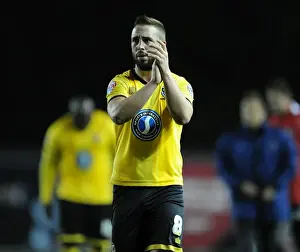 Bristol City Football Club: Sammy Moore Applauding AFC Wimbledon Fans at Ashton Gate, 11/11/2014 (Johnstone Paint Trophy)