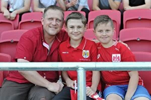 Images Dated 6th August 2016: Bristol City Football Club: Supporters Celebrate in New Lansdown Stand at Ashton Gate during