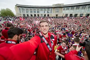 City Of Bristol Prints: Bristol City Football Club's Aden Flint Amid Thousands of Fans during the Celebration Tour