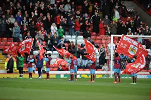 Bristol City V Gillingham Prints: Bristol City Football Club's Flag Bearers at Madejski Stadium during Sky Bet Championship Match against Reading vs