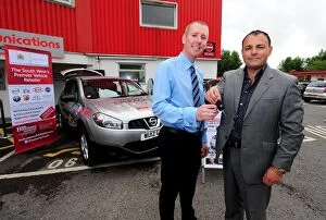Images Dated 3rd August 2012: Bristol City Football Club's New Media Car Handover at Open Day: Wessex Garages and Adam Baker