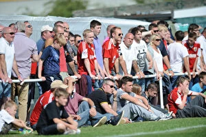 Images Dated 5th July 2014: Bristol City Football Fans in Action at Portishead Pre-Season Friendly, July 2014