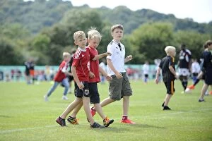 Images Dated 5th July 2014: Bristol City Football Fans in Action during Pre-Season Friendly at Portishead Town, July 2014