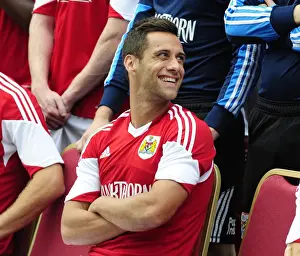 Framed Print : Bristol City Football Team: A Lighthearted Moment during the Team Photo Shoot (July 2013)