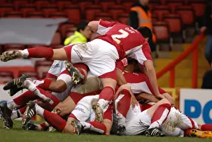 Bristol City V Norwich City Prints: Bristol City Football Team: Triumphant Celebration After Win Against Norwich City