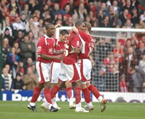 Bristol City V Stoke City Prints: Bristol City Football Team: Unified Victory Celebration Against Stoke City
