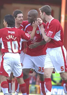 Framed Print : Bristol City Football Team: Unified in Victory - Group Celebration After Win Against Sheffield Wednesday Framed Print : Bristol City Football Team: Unified in Victory - Group Celebration After Win Against Sheffield Wednesday