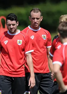 Training - 2 July 2014 Prints: Bristol City Football Training: Wilbraham and Moloney in Action (July 2014)