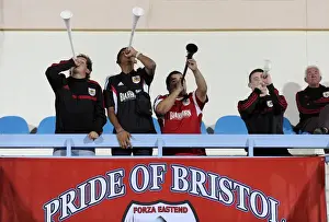 Bristol City Footballers Blow on Vevellas during Botswana Tour Training Session, 2014
