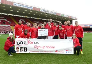 Bristol City V Rotherham United Prints: Bristol City Footballers Promote Blood Donation at Ashton Gate During Rotherham United Match