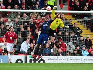 Bristol City v Nottingham Forest Collection: Bristol City Goalkeeper Clears Ball in Championship Clash vs. Nottingham Forest (03.04.2010)