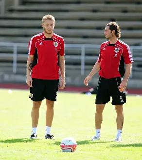 Training Prints: Bristol City Goalkeeper, Dean Gerken and Bristol Citys Jamie McAllister