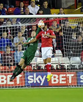 Bristol City V Leyton Orient Prints: Bristol City Goalkeeper Frank Fielding Clears Ball Against Leyton Orient