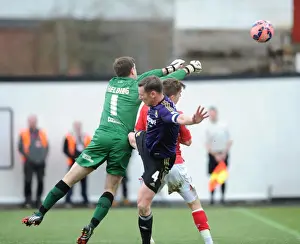 Bristol City V West Ham Prints: Bristol City Goalkeeper Frank Fielding Saves from West Ham in FA Cup Match, January 2015