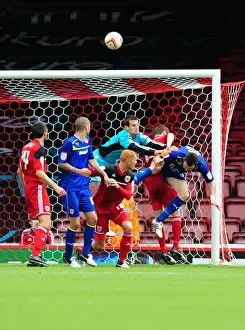 Bristol City Goalkeeper Tom Heaton Clears Ball vs Cardiff City, Championship 2012
