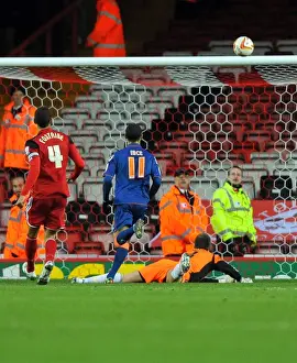 Bristol City V Blackpool Prints: Bristol City Goalkeeper Tom Heaton Dives to Save Thomas Ince's Shot - Championship Football Match