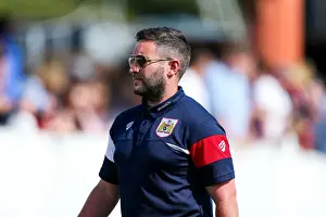 Bristol City Head Coach Lee Johnson Enters at Half Time during Pre-season Friendly against Bristol Manor Farm (2017)