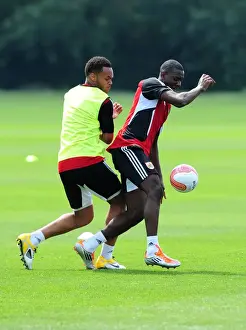 Pre-season Training Prints: Bristol City: Intense Training Battle between Yannick Bolasie and Aaron Holland