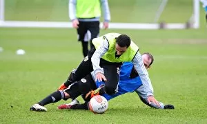 Training 10-1-12 Collection: Bristol City: Intense Training Showdown - Nicky Maynard vs. Louis Carey