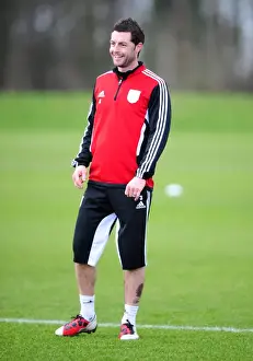 Training 12-1-12 Prints: Bristol City: Jamie McAllister in Focus during Training Session