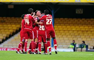 Southend United V Bristol City Prints: Bristol City: Jamie McAllister and Teammates in Euphoric Goal Celebration (Carling Cup vs)