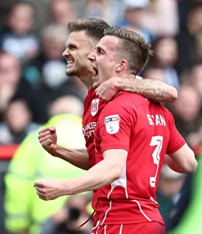 Bristol City V Queens Park Rangers Prints: Bristol City: Jamie Paterson and Joe Bryan Celebrate Goal Against Queens Park Rangers