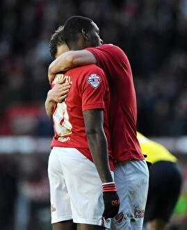 Images Dated 1st February 2015: Bristol City: Jay Emmanuel-Thomas and Matt Smith Celebrate Win Against Fleetwood Town