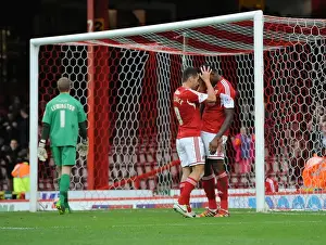 Bristol City: Jay Emmanuel-Thomas and Sam Baldock Celebrate Goal in FA Cup Match against Dagenham and Redbridge