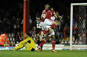 Bristol City V Crawley Town Prints: Bristol City: Jay Emmanuel-Thomas's Goal Celebration with Team Mates (vs)