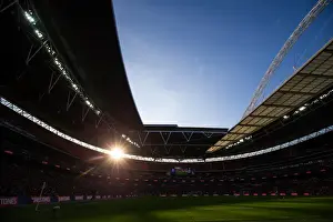 Season 14/15 JPT Final Prints: Bristol City Leads 2-0 at Sunset in Johnstones Paint Trophy Final at Wembley Stadium