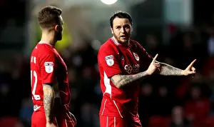 Framed Print : Bristol City: Lee Tomlin and Matt Taylor in Deep Conversation during Bristol City vs Norwich City Match, Sky Bet Championship, Ashton Gate, Bristol, England (March 7, 2017) Framed Print : Bristol City: Lee Tomlin and Matt Taylor in Deep Conversation during Bristol City vs Norwich City Match, Sky Bet Championship, Ashton Gate, Bristol, England (March 7, 2017)