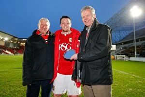 Images Dated 30th January 2016: Bristol City: Lee Tomlin Receives Man of the Match Award vs. Birmingham City (January 2016)