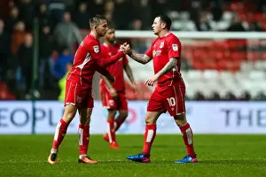 Bristol City V Sheffield Wednesday Prints: Bristol City: Lee Tomlin Thanks Josh Brownhill After Early Substitution vs