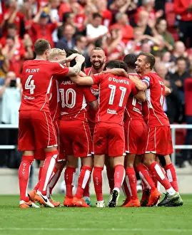 Bristol City V Aston Villa Prints: Bristol City: Lee Tomlin's Thrilling Goal Celebration vs