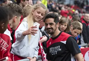 Bristol City V Birmingham City Prints: Bristol City Legend Scott Murray Meets a Fan at Ashton Gate during Bristol City vs Birmingham City Match