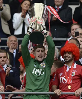 Bristol City Lift the JPT Trophy: Frank Fielding Celebrates Victory at Wembley Stadium (Bristol City v Walsall)