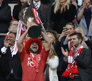 Bristol City Lift the JPT Trophy: Derrick Williams Celebrates Victory at Wembley Stadium (Bristol City v Walsall)