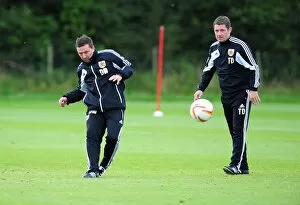 Bristol City Training 27-09-12 Collection: Bristol City Manager Derek McInnes Coaches Team During Training Session