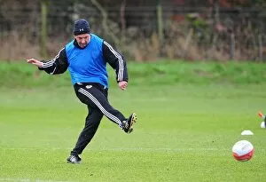 Images Dated 10th January 2012: Bristol City Manager Derek McInnes Leading Training Session at Memorial Stadium, January 2012