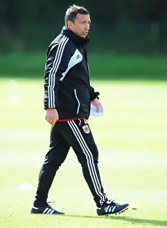 Bristol Citys George Elokobi Prints: Bristol City Manager Derek McInnes Leading Training Session, September 2012
